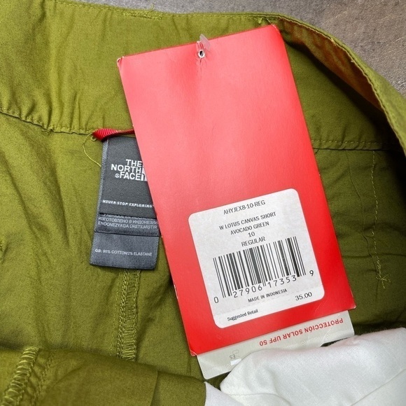 NWT The North Face Lotus Canvas Short Avocado Green size 10 - Picture 9 of 14